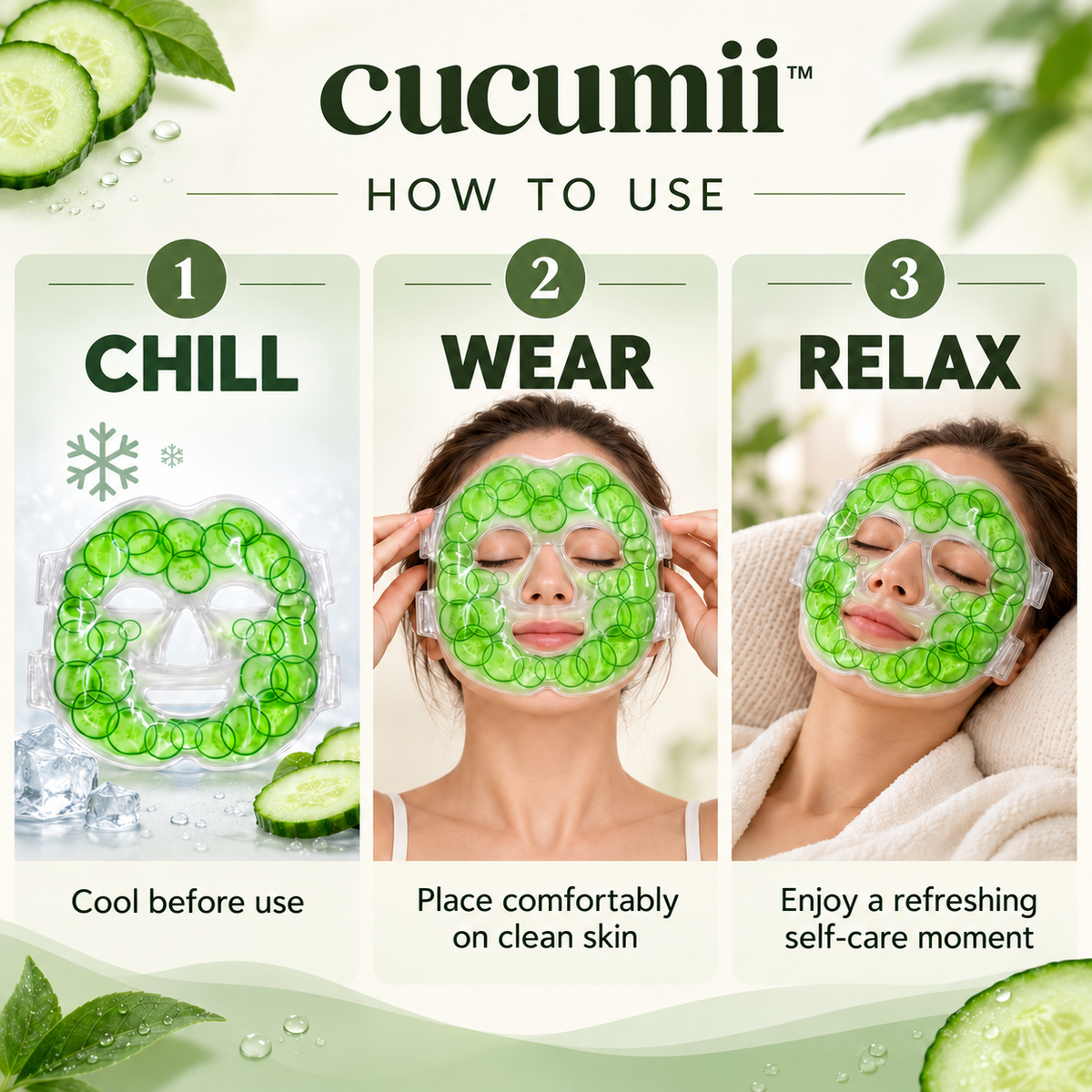 Cucumii™ Cooling Gel Face Mask